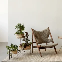 Pedestal para plantas Umanoff ratán-acero, h27 cm Ø27 cm