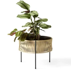 Pedestal para plantas Umanoff ratán-acero, h32,5 cm Ø41 cm