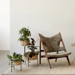 Pedestal para plantas Umanoff ratán-acero, h32,5 cm Ø41 cm