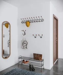 Perchero Bill Horizontal L, negro-marrón oscuro