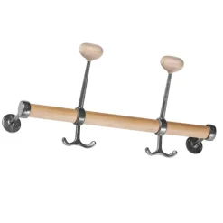 Perchero con ganchos Gustav, abedul-aluminio