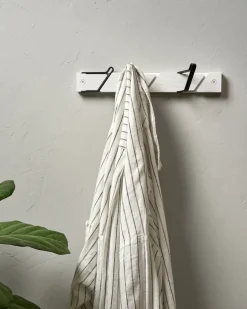 Perchero con ganchos Tamburin 31,5 cm, Blanco-negro