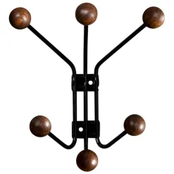 Perchero de pared Bill XS, negro-marrón oscuro