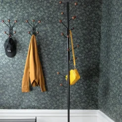 Perchero de pared Bill XS, negro-marrón oscuro