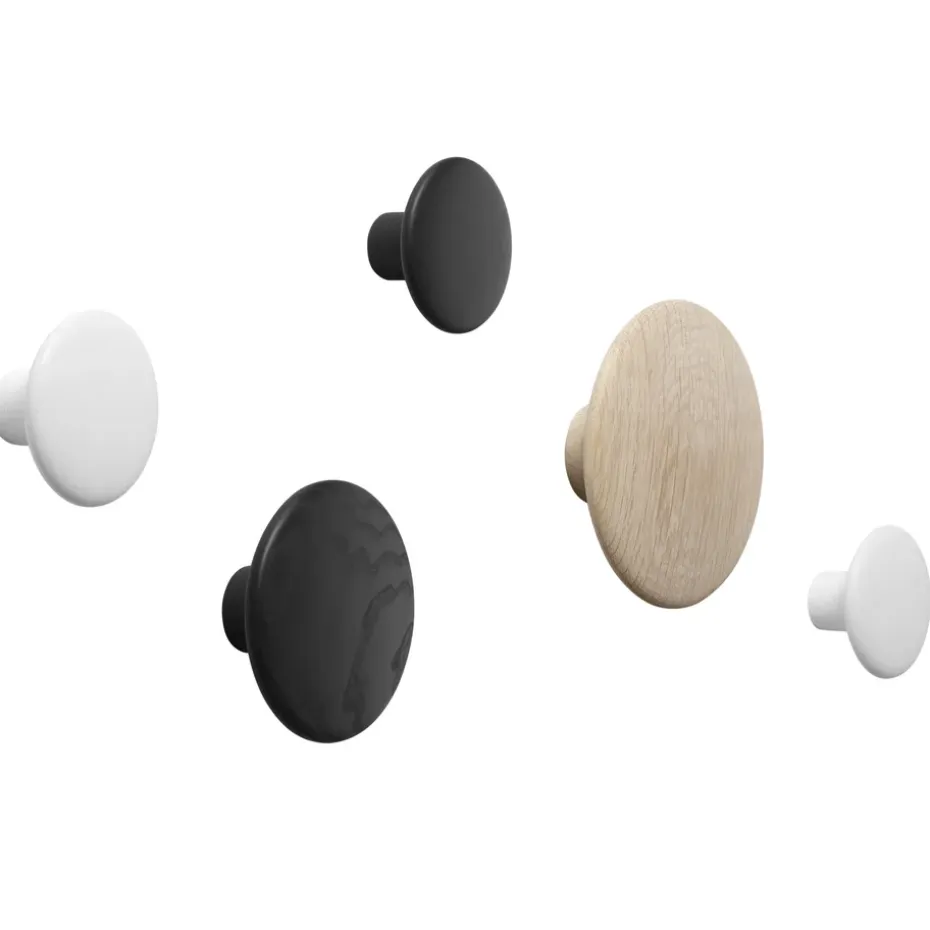 Perchero de pared The Dots, negro, grande