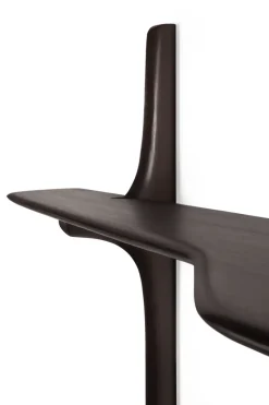 PI escritorio de pared, Madera de caoba dark brown, 140x48 cm