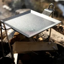 Placha, 4 mm acero al carbono, Superficie de cocción 22x22 cm