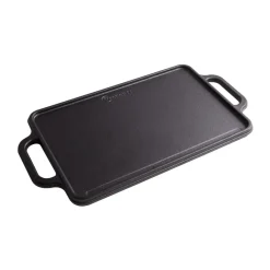 Plancha de hierro fundido reversible 21×33 cm, Negro