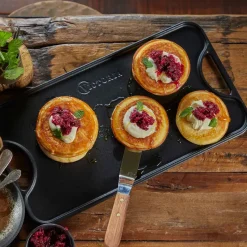 Plancha de hierro fundido reversible 25x47 cm, Negro