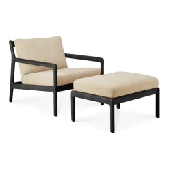 Puf Jack outdoor teca lacado negro, Natural