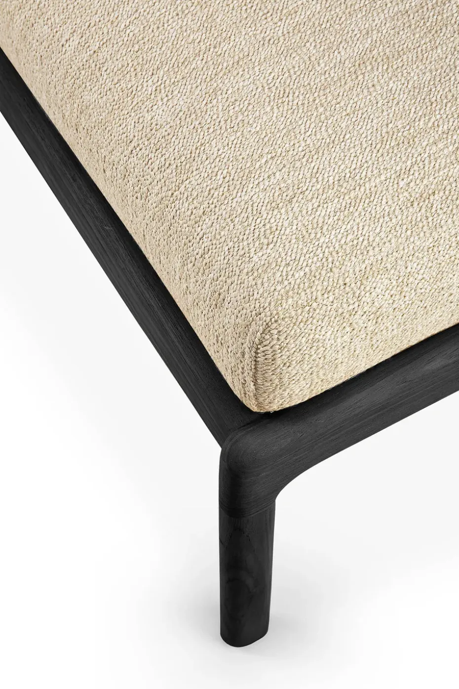 Puf Jack outdoor teca lacado negro, Natural