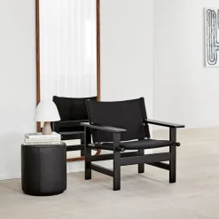 Puf Mono , Cuero omni 301 black - Ø55 cm