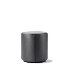 Puf Mono , Cuero omni 301 black - Ø39 cm