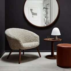 Puf Mono , Cuero omni 307 cognac - Ø39 cm