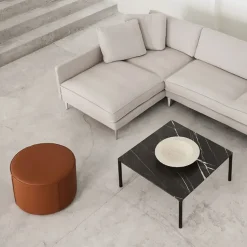 Puf Mono , Grand linen beige - Ø55 cm