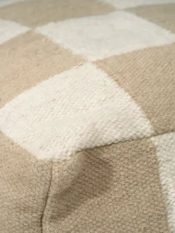 Puf Square 50x50 cm, Blanco-natural