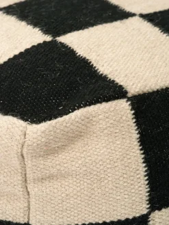 Puf Square 50x50 cm, Negro-natural