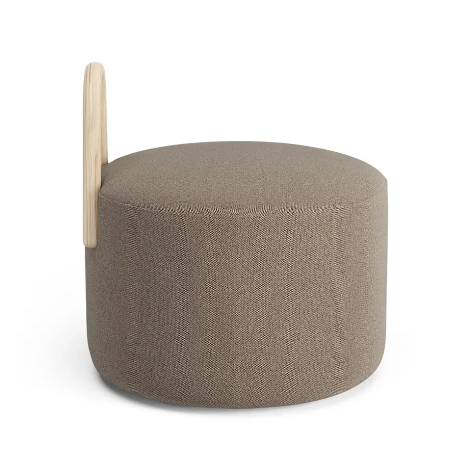 Puff Amstelle mediano con respaldo roble lacado natural, Main Line Flax 23