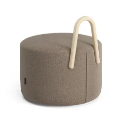 Puff Amstelle mediano con respaldo roble lacado natural, Main Line Flax 23