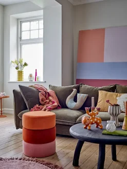 Puff Bilbao Ø37x45 cm, Orange