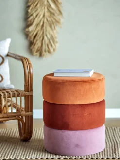 Puff Bilbao Ø37x45 cm, Orange