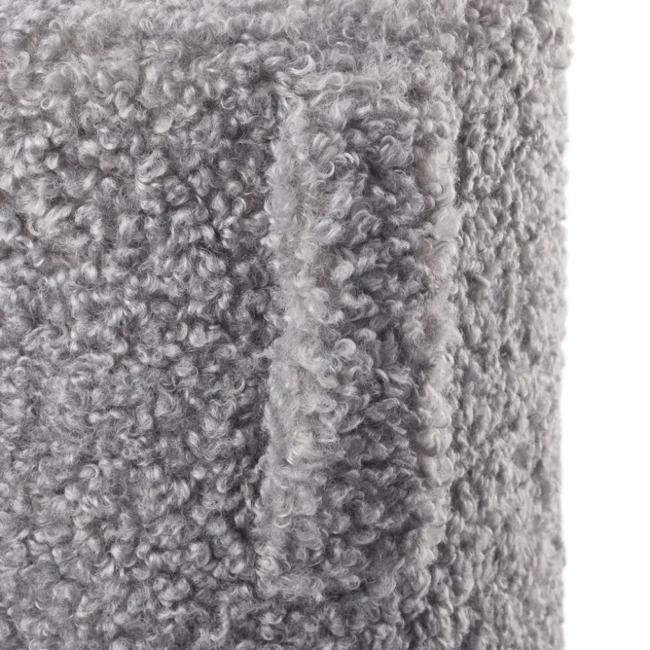 Puff de asiento Teddy, Sharkskin, Ø35 × 40 cm