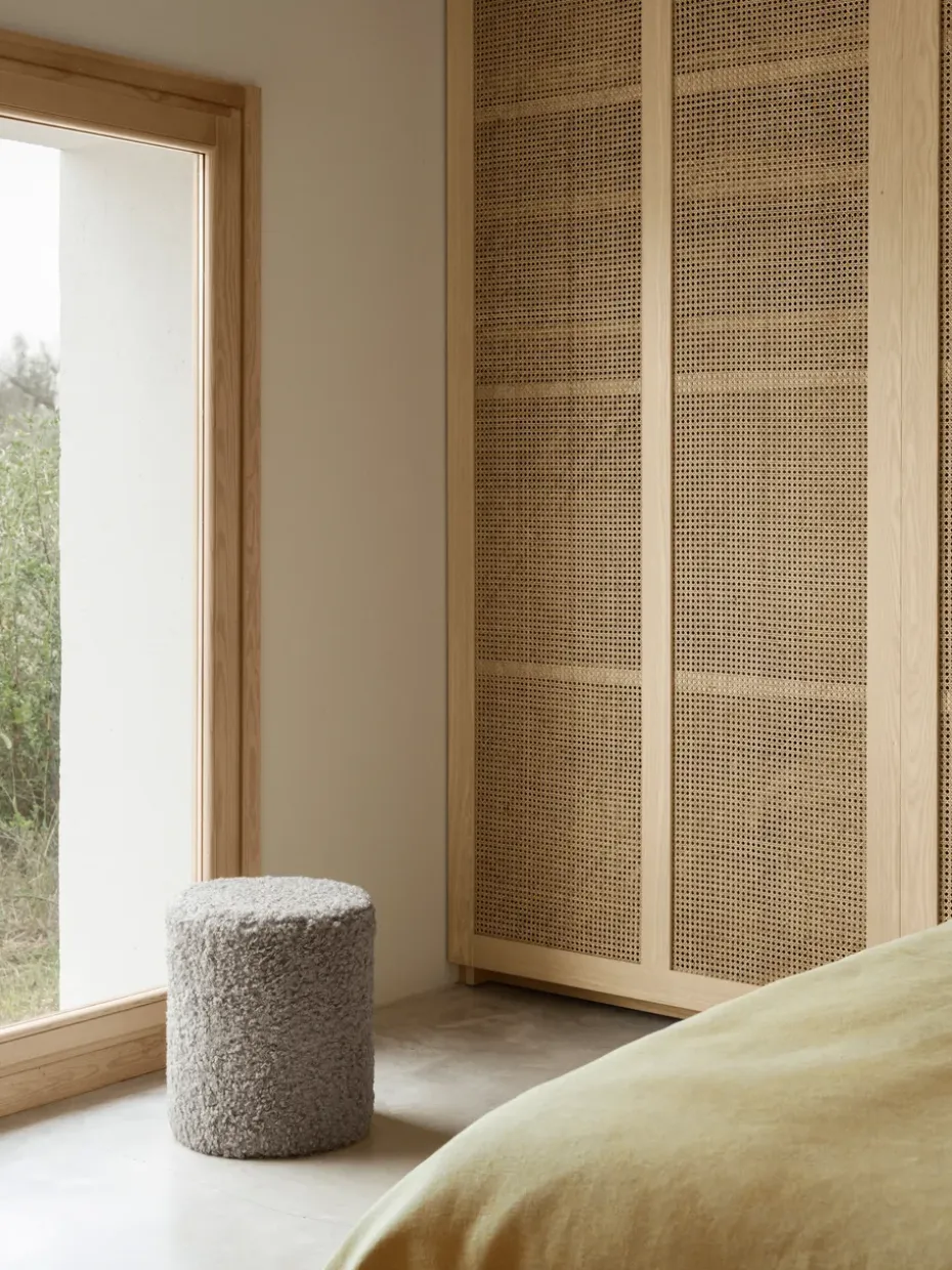 Puff de asiento Teddy, Sharkskin, Ø35 × 40 cm