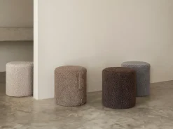 Puff de asiento Teddy, Sharkskin, Ø35 × 40 cm