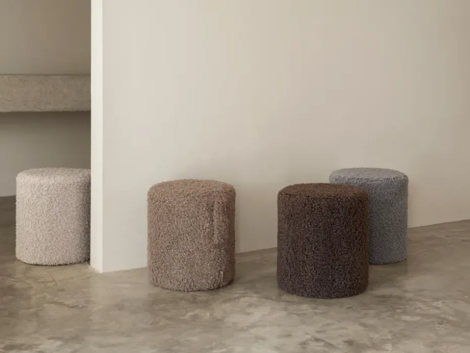 Puff de asiento Teddy, Sharkskin, Ø35 × 40 cm