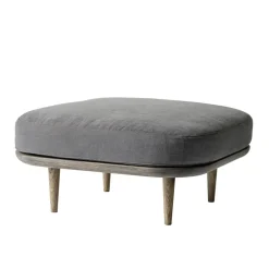 Puff para sentarse Fly SC9, Roble aceitado ahumado + tela gris