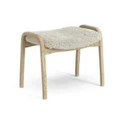 Reposapiés infantil Lamini roble lacado/piel de oveja, Moonlight (beige)