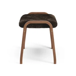 Reposapiés Lamino nogal aceitado/piel de oveja, Espresso (marrón)