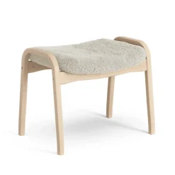 Reposapiés Lamino, Piel de oveja moonlight, haya lacado natural