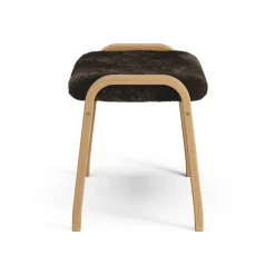 Reposapiés Lamino roble aceitado/piel de oveja, Espresso (marrón)