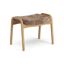 Reposapiés Lamino roble aceitado/piel de oveja, Sahara (marrón turrón)