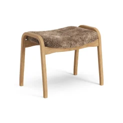 Reposapiés Lamino roble aceitado/piel de oveja, Sahara (marrón turrón)