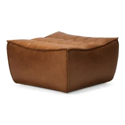 Reposapiés N701 70x70 cm, Anilina cuero brown