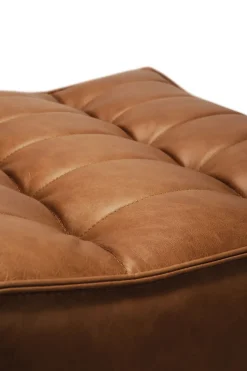 Reposapiés N701 70x70 cm, Anilina cuero brown