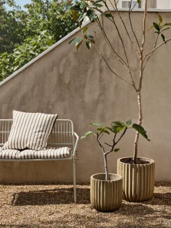 Set de 2 macetas Fiber, Antique beige