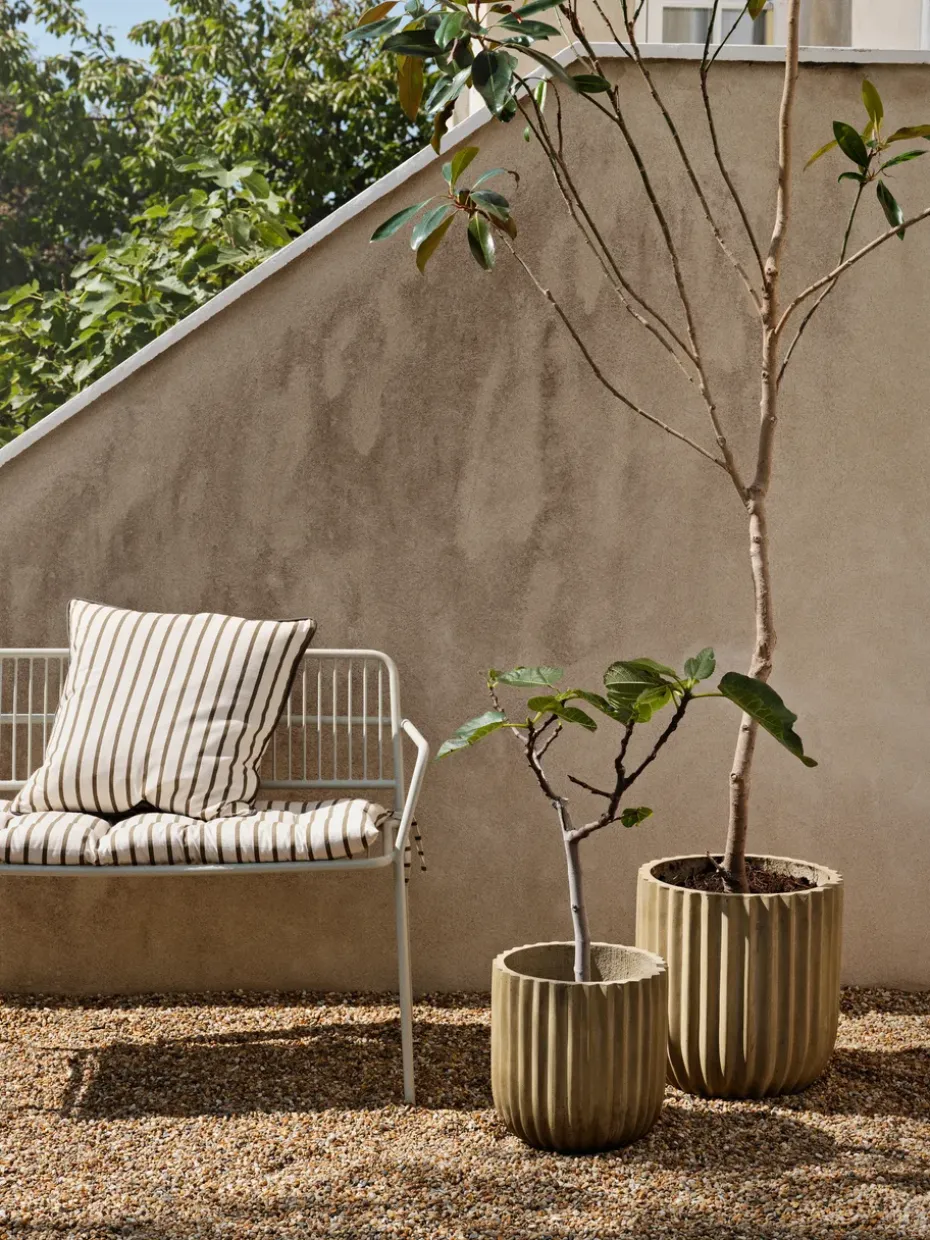 Set de 2 macetas Fiber, Antique beige