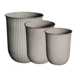 Set de 3 macetas Out stripe, Beige