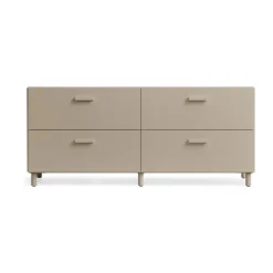 Set de 2 pies de conexión Relief, Beige