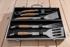 Set de barbacoa Laguiole By Hâws, 4 piezas, Roble