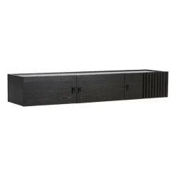 Sideboard de pared Array, 150 cm, Roble pintado negro