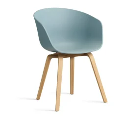 Silla About a Chair 22 , Dusty blue-soporte de roble lacado