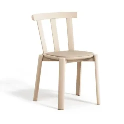 Silla Alt asiento tapizado abedul, Hallingdal 65-200 beige-Barniz mate claro