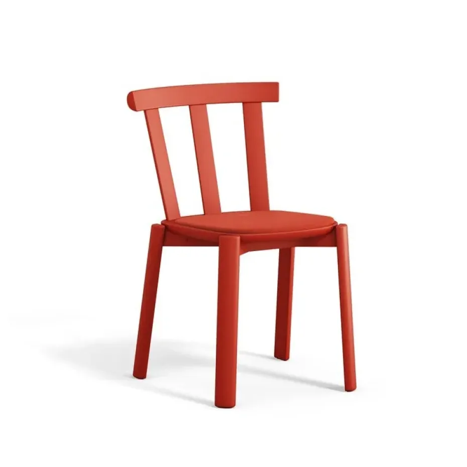 Silla Alt asiento tapizado abedul, Vidar 4, 542 red-rojo fresa 44