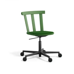Silla Alt base giratoria con asiento tapizado abedul, Hallingdal 65-960 green-musgo verde 16