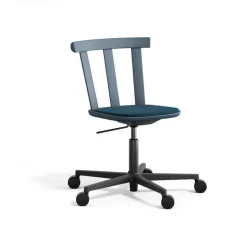 Silla Alt base giratoria con asiento tapizado abedul, Vidar 4, 733 blue-åska 66