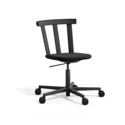 Silla Alt base giratoria con asiento tapizado roble, Hallingdal 65-180 negro-mate negro 99